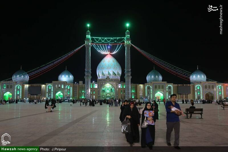 عکس/ حال و هوای مسجد مقدس جمکران در شب عید غدیر