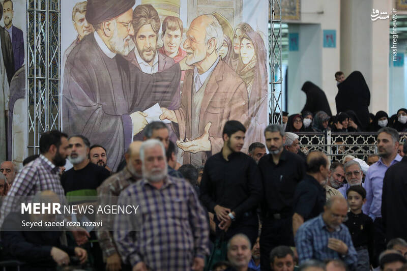 عکس/ مراسم اربعین شهید رئیسی و همراهان در مصلی تهران