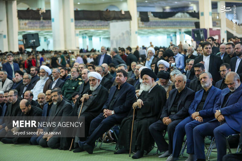 عکس/ مراسم اربعین شهید رئیسی و همراهان در مصلی تهران
