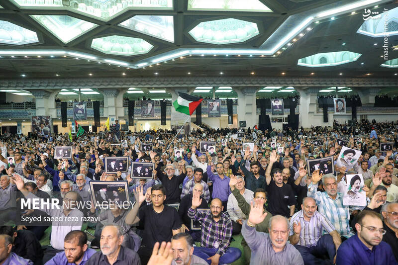 عکس/ مراسم اربعین شهید رئیسی و همراهان در مصلی تهران