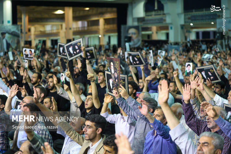 عکس/ مراسم اربعین شهید رئیسی و همراهان در مصلی تهران