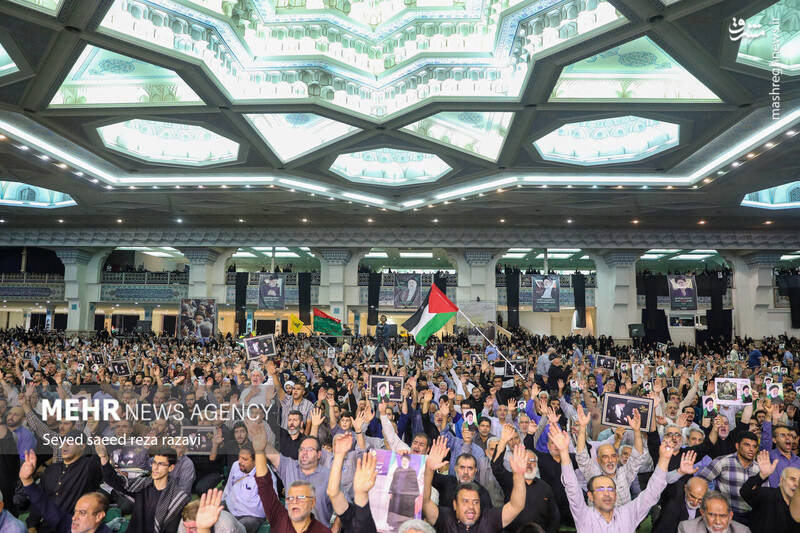 عکس/ مراسم اربعین شهید رئیسی و همراهان در مصلی تهران