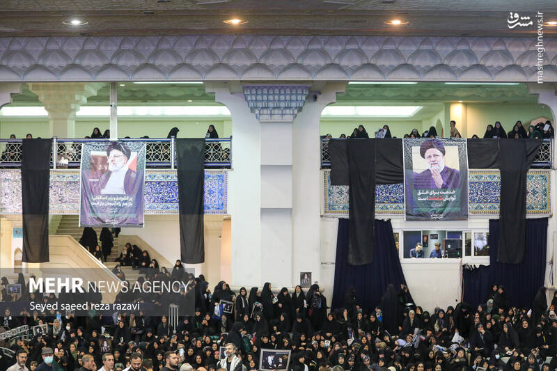 عکس/ مراسم اربعین شهید رئیسی و همراهان در مصلی تهران