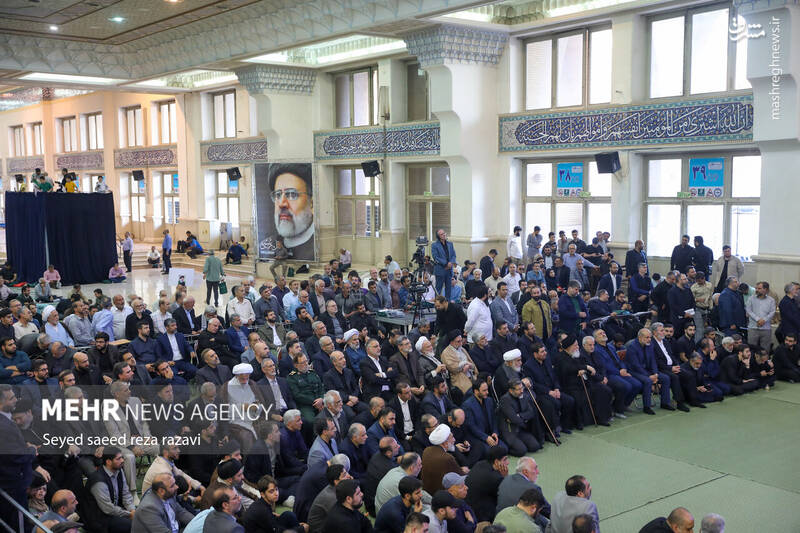 عکس/ مراسم اربعین شهید رئیسی و همراهان در مصلی تهران