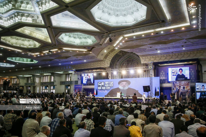 عکس/ مراسم اربعین شهید رئیسی و همراهان در مصلی تهران