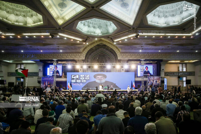 عکس/ مراسم اربعین شهید رئیسی و همراهان در مصلی تهران