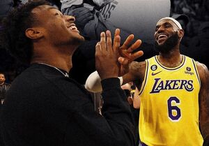 لیگ NBA/ پادشاه و پسرش هم‌تیمی شدند+ عکس