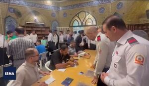 حضور عوامل آتش‌نشانی در مسجد الرسول(ص) پای صندوق‌های رای