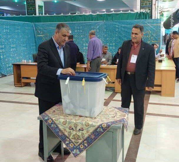 عکس / حضور مقامات و چهرهها در پای صندوقها رای 32