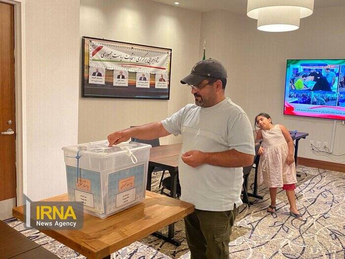 مشارکت ایرانیان مقیم آمریکا در چهاردهمین انتخابات ریاست جمهوری ایران + فیلم و عکس