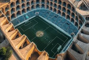 تصاویر هوش مصنوعی از ورزشگاه با معماری ایرانی