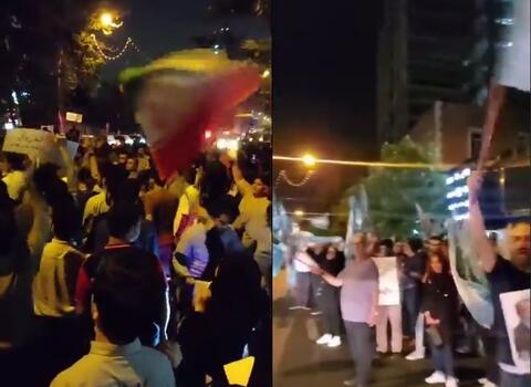 تجمع هواداران جلیلی و پزشکیان مقابل صداوسیما