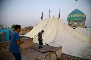 عکس/ برپایی خیمه عزاداری محرم در امامزاده موسی مبرقع(ع)