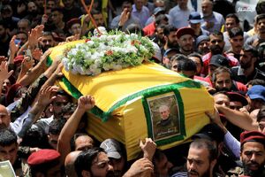مراسم تشییع پیکر شهید ابو نعمه در لبنان