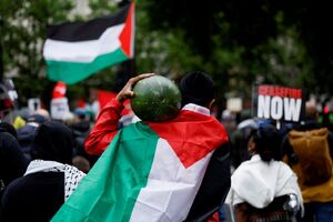 تظاهرات درخواست آتش بس جنگ غزه در لندن