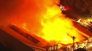 فیلم/ آتش‌سوزی مهیب در نیوجرسی آمریکا