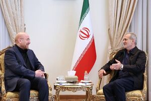 فیلم/ خوش‌وبشِ قالیباف و پزشکیان در حاشیۀ دیدار امروز