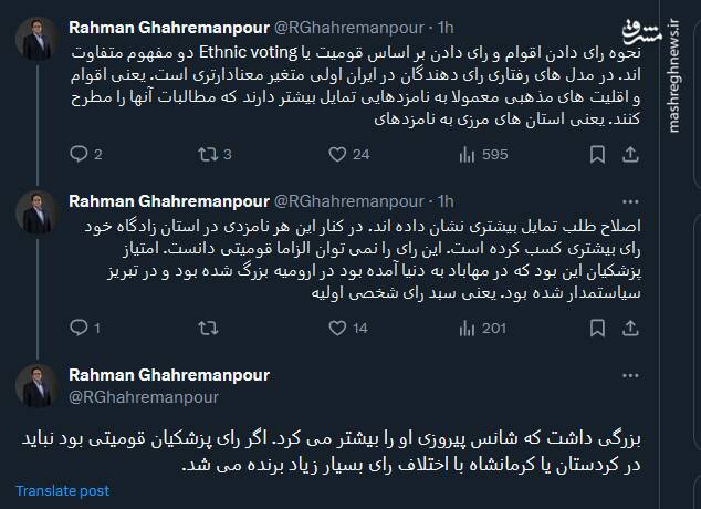تفاوت نحوه رای دادن اقوام و رای دادن بر اساس قومیت