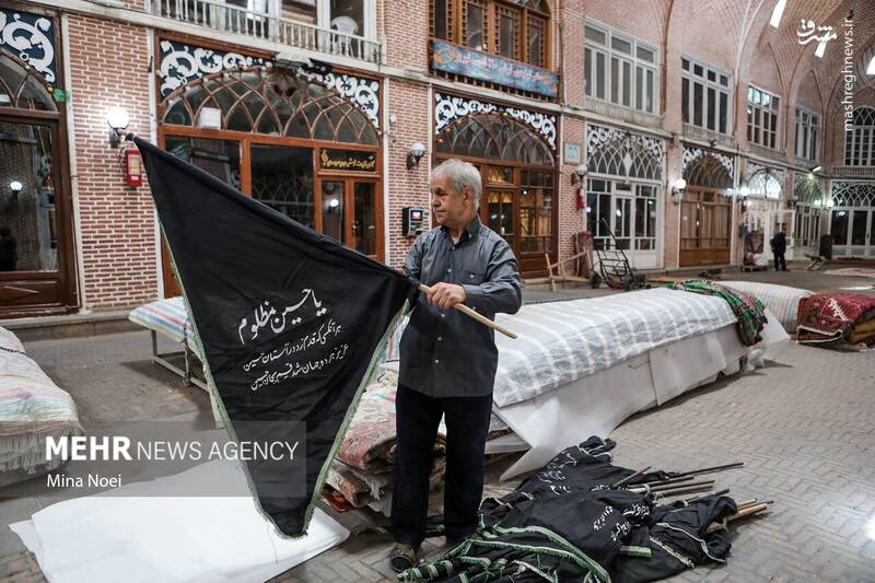 عکس/ سیاه پوش شدن بازار تاریخی تبریز