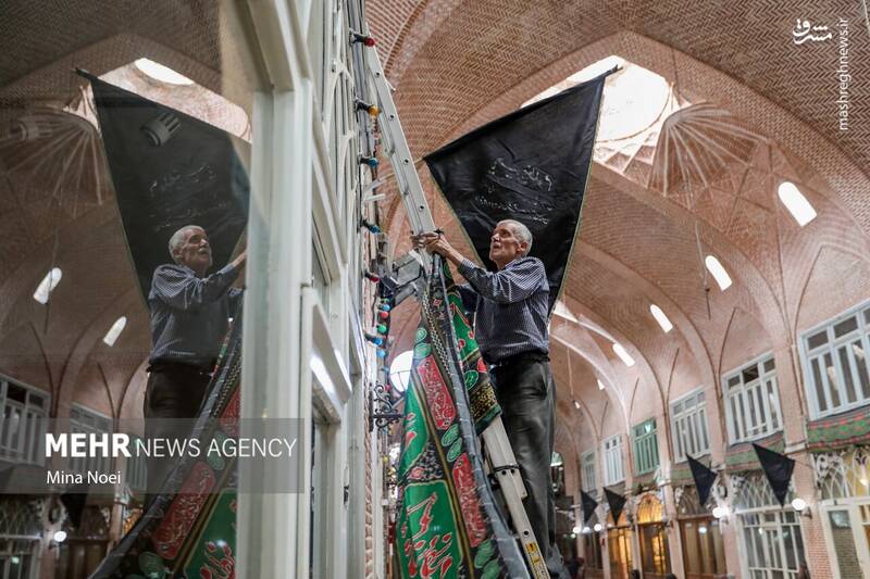 عکس/ سیاه پوش شدن بازار تاریخی تبریز