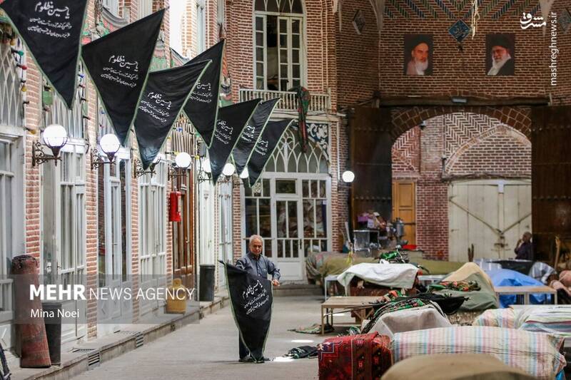 عکس/ سیاه پوش شدن بازار تاریخی تبریز