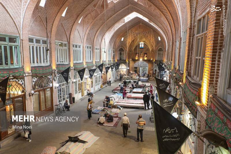 عکس/ سیاه پوش شدن بازار تاریخی تبریز