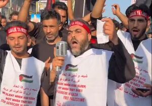 فیلم/ فریاد لبیک یا حسین در کشمیر و حمایت از مظلومان غزه