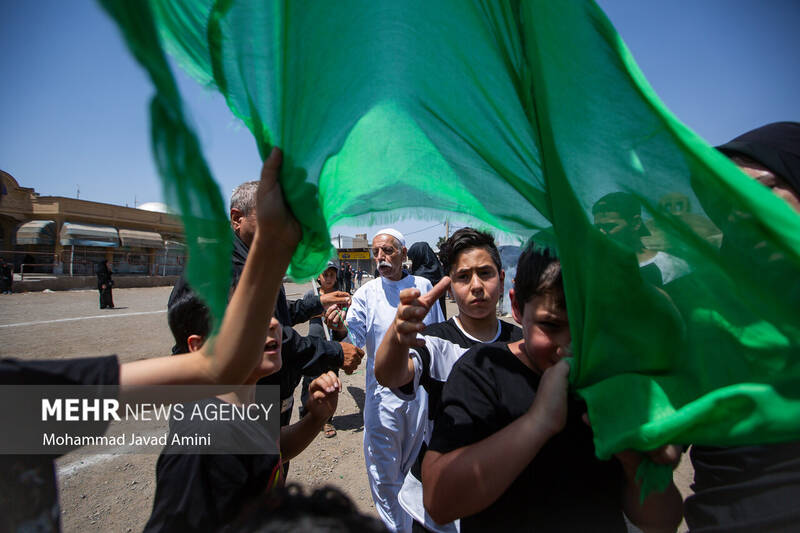 مراسم خیمه سوزان ظهر عاشورا - قزوین