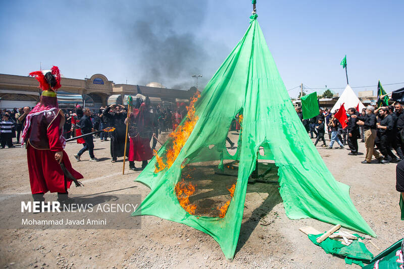 مراسم خیمه سوزان ظهر عاشورا - قزوین