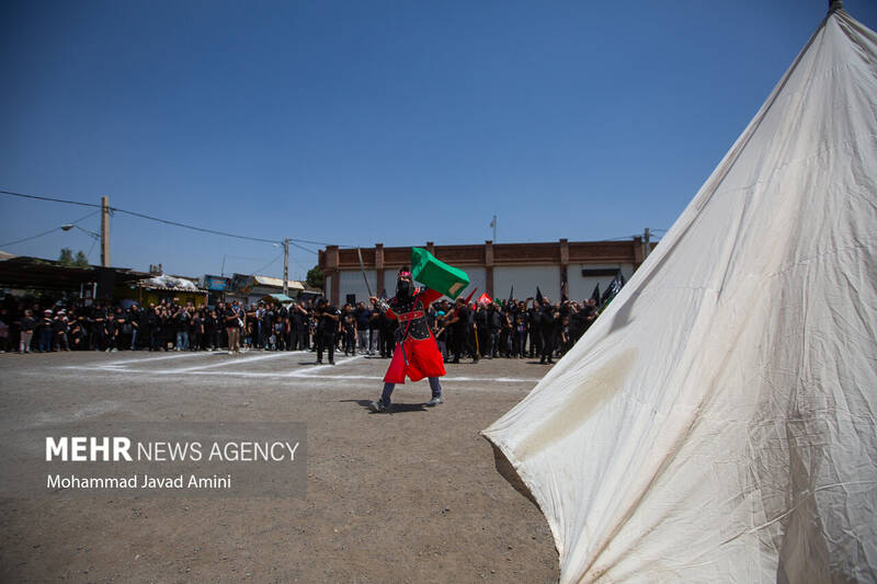 مراسم خیمه سوزان ظهر عاشورا - قزوین