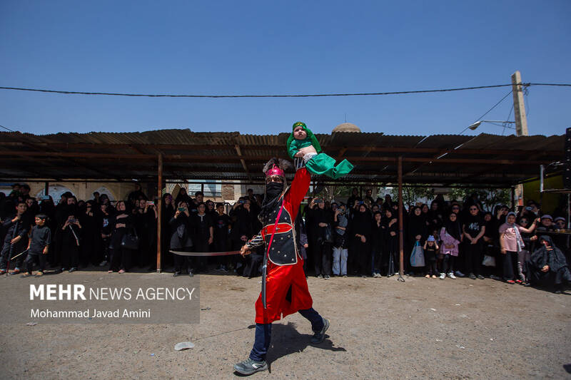 مراسم خیمه سوزان ظهر عاشورا - قزوین