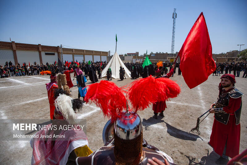 مراسم خیمه سوزان ظهر عاشورا - قزوین