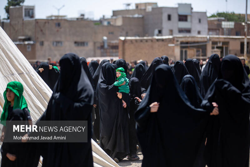 مراسم خیمه سوزان ظهر عاشورا - قزوین