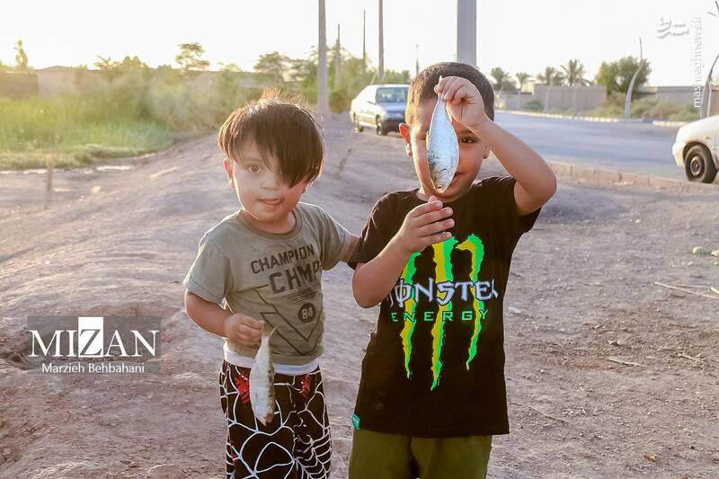 عکس/ صید ماهی روی پل صنگور آبادان