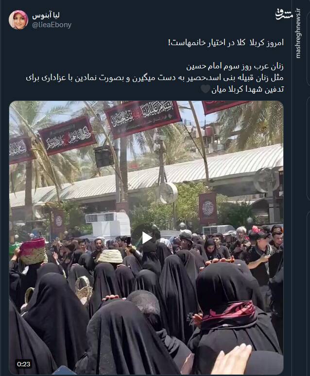 امروز کربلا کلا در اختیار خانمهاست!+ فیلم