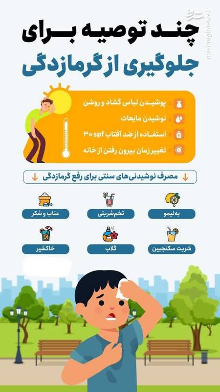 اینفوگرافیک/ چند توصیه برای جلوگیری از گرمازدگی