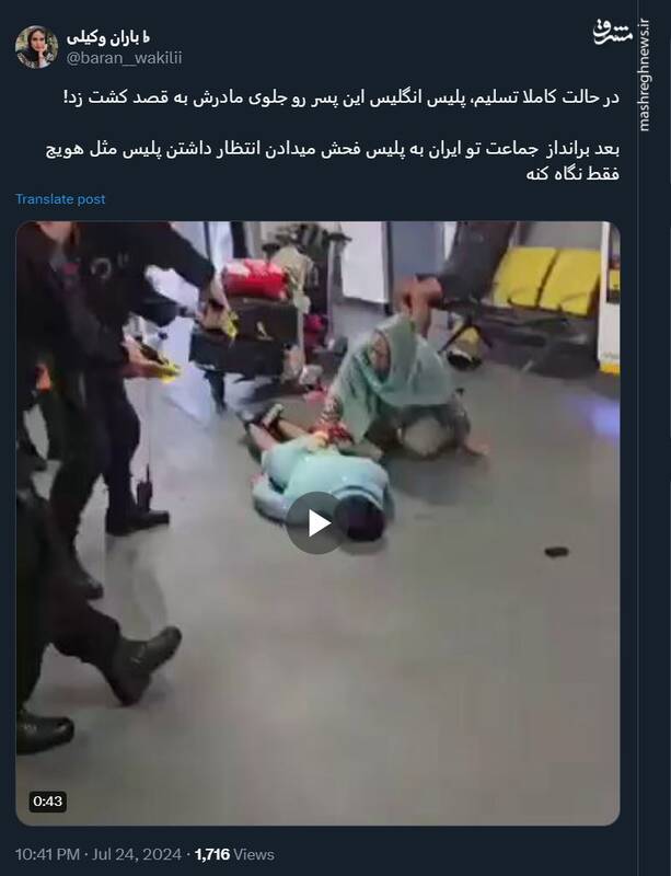 ویدئویی از رفتار عجیب و خشن پلیس انگلیس