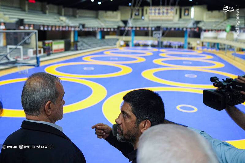 عکس/ حضور رئیس جمهور منتخب در کمپ تیمهای ملی کشتی