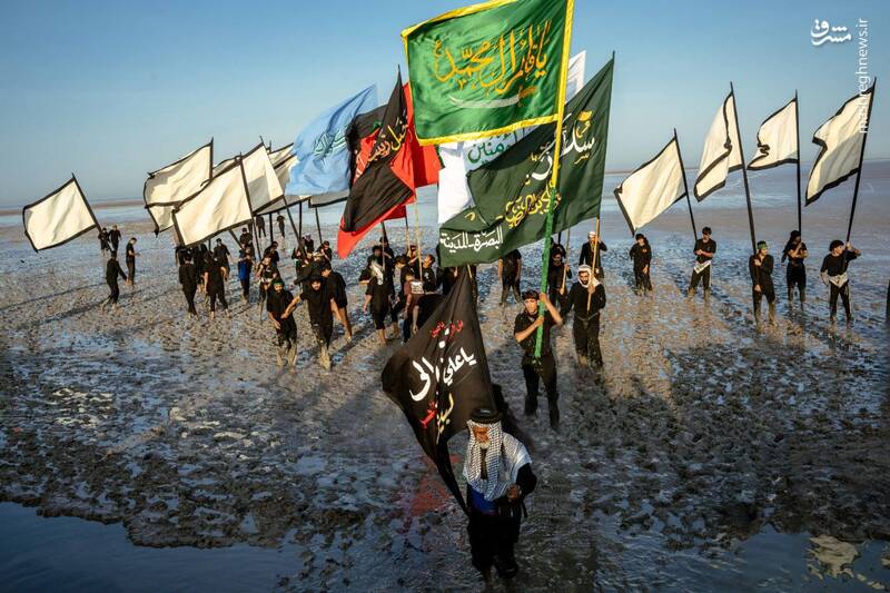 عکس/ آغاز پیادهروی اربعین از جنوبیترین نقطه عراق