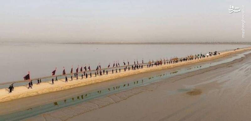 عکس/ آغاز پیادهروی اربعین از جنوبیترین نقطه عراق