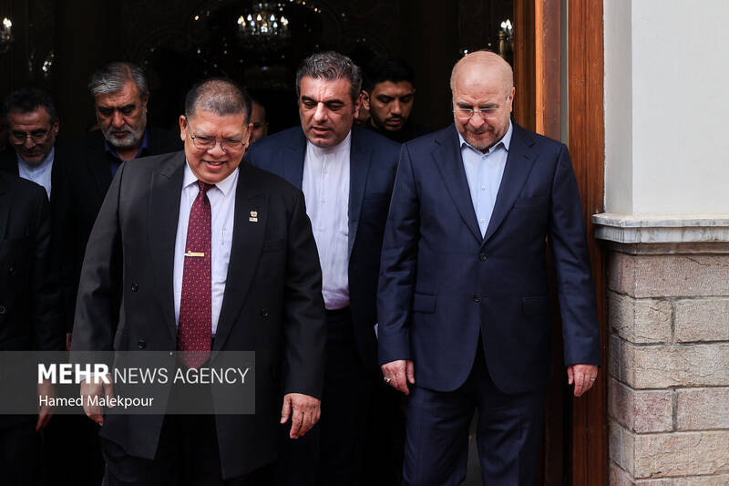 دیدار رئیس مجلس مالزی با محمدباقر قالیباف رئیس مجلس شورای اسلامی