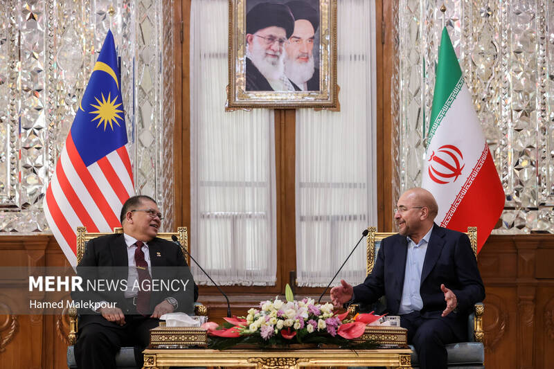دیدار رئیس مجلس مالزی با محمدباقر قالیباف رئیس مجلس شورای اسلامی
