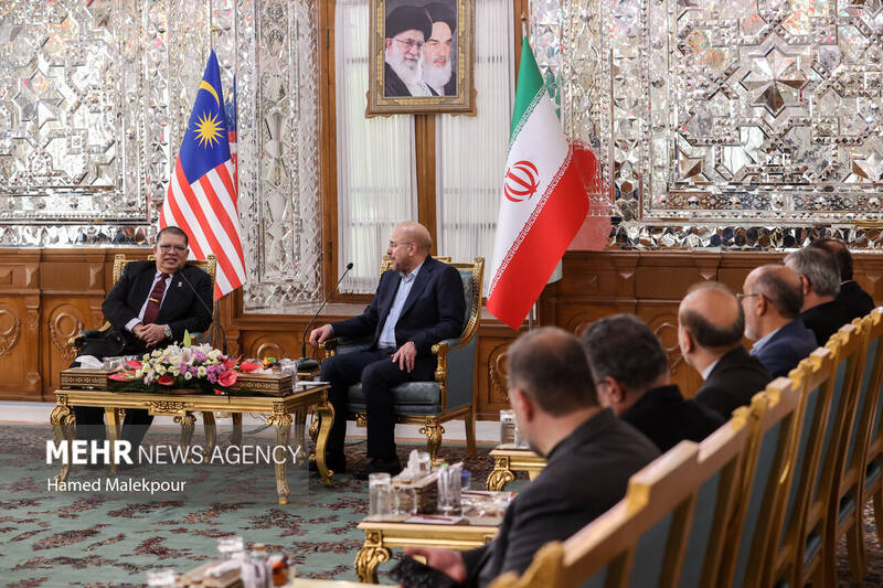 دیدار رئیس مجلس مالزی با محمدباقر قالیباف رئیس مجلس شورای اسلامی