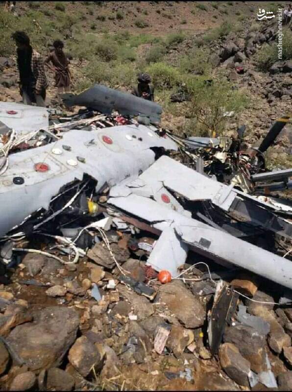 عکس/ لاشه پهپاد آمریکایی "MQ۹" در یمن