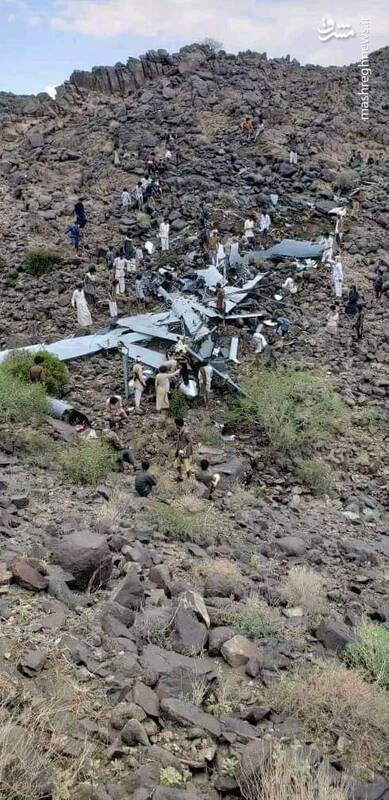 عکس/ لاشه پهپاد آمریکایی "MQ۹" در یمن