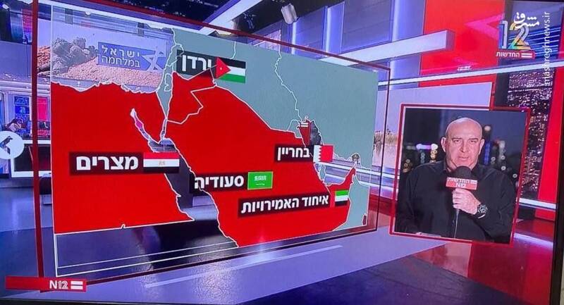 تصویری از توهم صهیونیستها در کانال ۱۲ اسرائیل