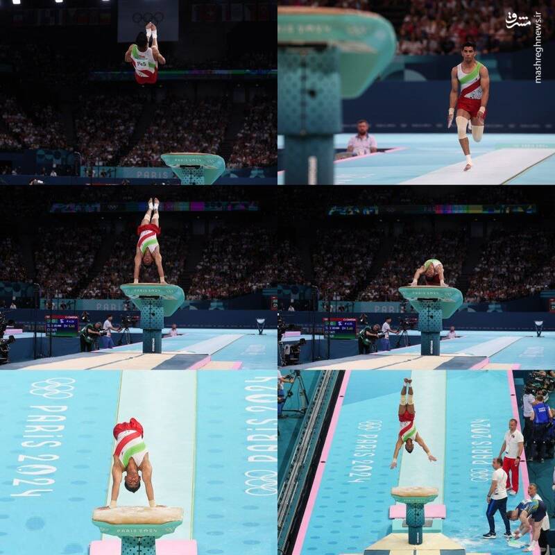 تصاویری از نمایش مهدی الفتی در فینال پرش خرک المپیک پاریس