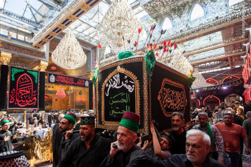 عکس/ تشییع نمادین پیکر امام حسن(ع) در کربلا