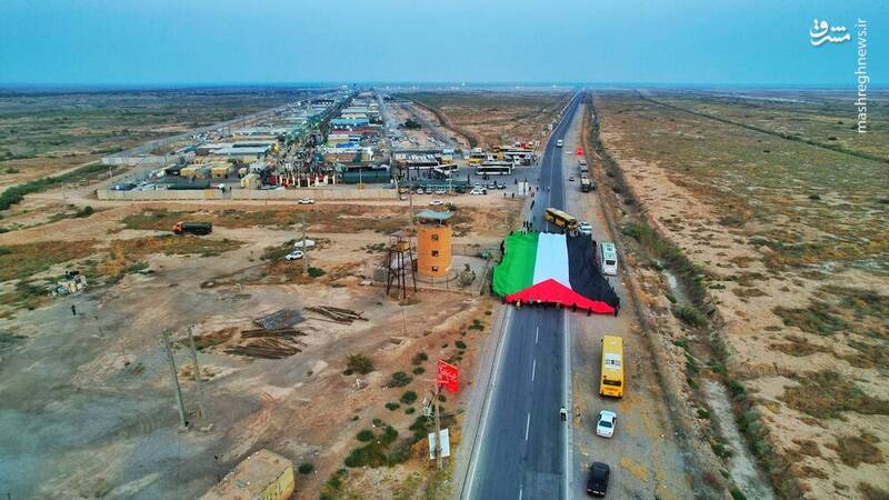 بزرگترین پرچم فلسطین در مرز چذابه +عکس