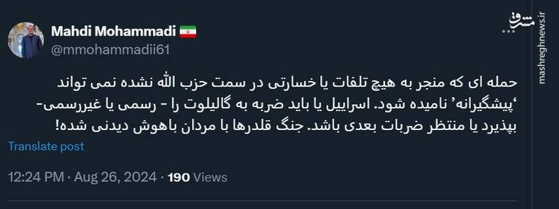 مهدی محمدی: جنگ قلدرها ‌با مردان باهوش دیدنی شده!